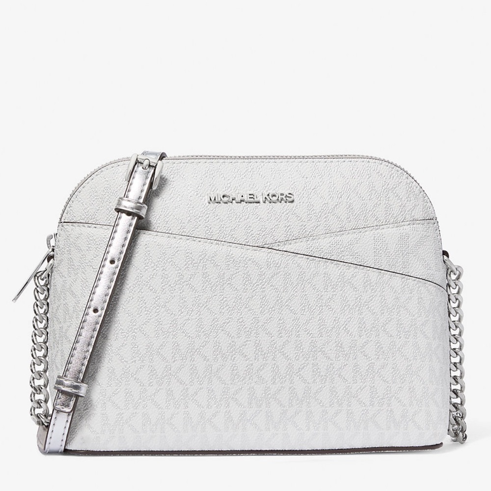 Michael Kors Jet Set Travel Medium Signature Logo Dome Crossbody Satchel NWT - Picture 2 of 16
